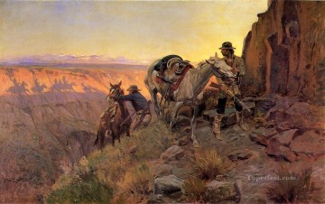  vaquero Pintura Art%C3%ADstica - Cuando las sombras insinúan la muerte del vaquero Charles Marion Russell Indiana
